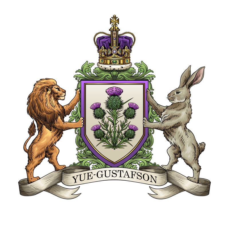 The Yue-Gustafson School coat of arms